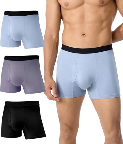 Modal Incontinence Underwear for Men, Washable Resuable Leakproof Protective Boxer Briefs for Bladder Control, 3 Pack (Multicolor01, Large) in Saudi Arabia