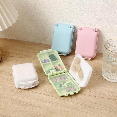 Weekly Pill Organizer for Travel - Compact Medicine Pill Box with Daily Compartments, Perfect for Travelers and Elderly(Beige) in Saudi Arabia