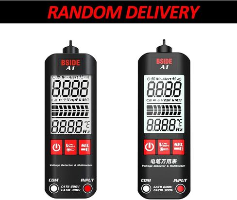 BSIDE A1 Mini Multimeter LCD جهاز اختبار رقمي للكشف عن الجهد 2000 عدد DC/AC مقاومة تردد الجهد NCV استمرارية سلك حي سلك محايد تحقق من مقياس RMS الحقيقي مع حقيبة سحاب للتخزين in Kuwait