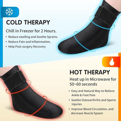 Tolaccea Reusable Gel Cold Therapy Sock for Hot & Cold Therapy, Ankle Foot Ice Pack Wrap for Injuries, Instant Pain Relief for Achilles Tendonitis, Plantar Fasciitis, Foot Heel -1pcs in Saudi Arabia