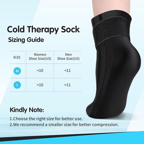 Tolaccea Reusable Gel Cold Therapy Sock for Hot & Cold Therapy, Ankle Foot Ice Pack Wrap for Injuries, Instant Pain Relief for Achilles Tendonitis, Plantar Fasciitis, Foot Heel -1pcs in Saudi Arabia