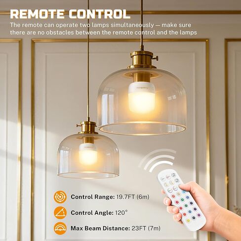 مصابيح إضاءة EverBrite E26 قابلة لإعادة الشحن مع جهاز تحكم عن بعد واللمس، لمبة احتياطية للبطارية للشمعدانات والمصابيح، مصابيح تخييم LED قابلة للفصل وقابلة للتعتيم مع 12 لون RGB و3 درجات حرارة لونية، عبوتان in Kuwait