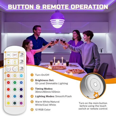 مصابيح إضاءة EverBrite E26 قابلة لإعادة الشحن مع جهاز تحكم عن بعد واللمس، لمبة احتياطية للبطارية للشمعدانات والمصابيح، مصابيح تخييم LED قابلة للفصل وقابلة للتعتيم مع 12 لون RGB و3 درجات حرارة لونية، عبوتان in Kuwait