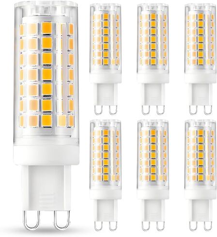 مصابيح G9 LED قابلة للتعتيم 2700K G9 قاعدة ثنائية الدبوس T4 7W بديلة لـ 70 واط هالوجين، 120 فولت 800 لومن 360 درجة زاوية شعاع ناعمة بيضاء دافئة 6 عبوات، تركيبات إضاءة للحمام in Kuwait