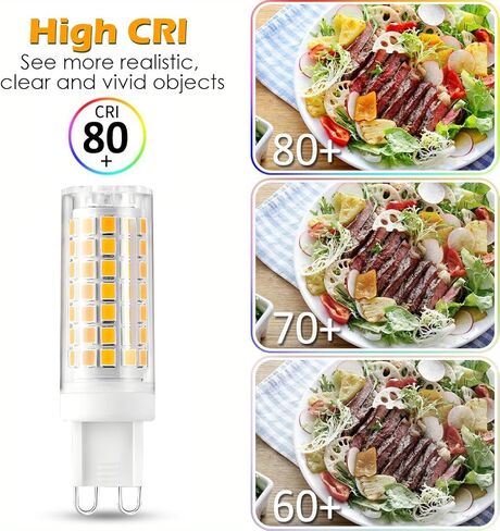 مصابيح G9 LED قابلة للتعتيم 2700K G9 قاعدة ثنائية الدبوس T4 7W بديلة لـ 70 واط هالوجين، 120 فولت 800 لومن 360 درجة زاوية شعاع ناعمة بيضاء دافئة 6 عبوات، تركيبات إضاءة للحمام in Kuwait