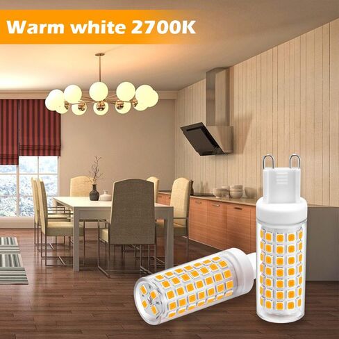 مصابيح G9 LED قابلة للتعتيم 2700K G9 قاعدة ثنائية الدبوس T4 7W بديلة لـ 70 واط هالوجين، 120 فولت 800 لومن 360 درجة زاوية شعاع ناعمة بيضاء دافئة 6 عبوات، تركيبات إضاءة للحمام in Kuwait