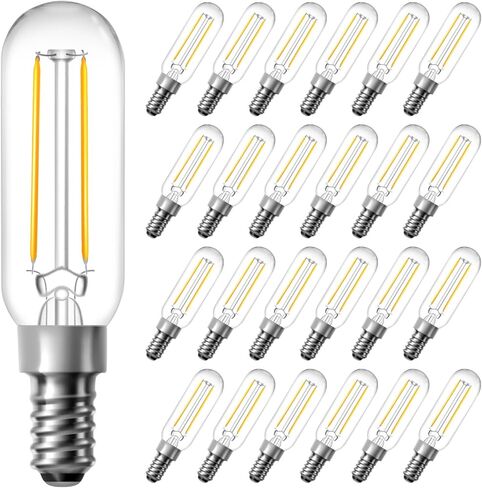 مصابيح إضاءة LED dalattin T6، 40 وات قابلة للتعتيم 2700 ك مصابيح صغيرة بيضاء دافئة ناعمة، مصابيح زخرفية فعالة 4.5 وات T25، قاعدة E12، 120 فولت، للشمعدان الجداري لمروحة السقف الثريا، 500 لومن، 12 حزمة in Kuwait