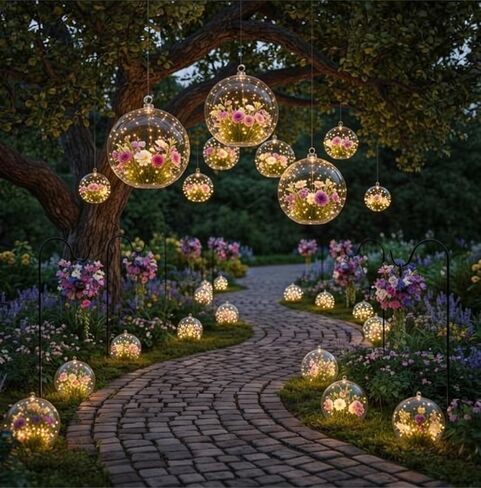 24 Pcs 5.3'' 3.9'' 3.15'' Hanging Glass Tealights Candle Holder Large Globes Fillable Plant Clear Terrarium Orbs Air Plants Holder with Fishing Line Wedding Centerpiece Tree Decor in Saudi Arabia