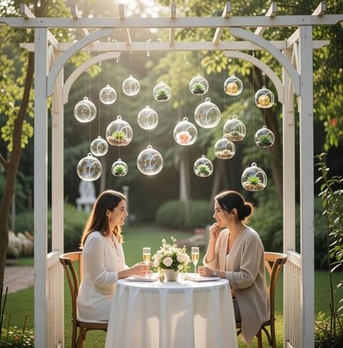 24 Pcs 5.3'' 3.9'' 3.15'' Hanging Glass Tealights Candle Holder Large Globes Fillable Plant Clear Terrarium Orbs Air Plants Holder with Fishing Line Wedding Centerpiece Tree Decor in Saudi Arabia