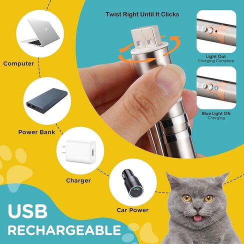 لعبة مؤشر Cat ، ألعاب Cat Pointer Light للألعاب الداخلية ، USB Recharge 3 ألعاب Cat تفاعلية للكلاب والقطط وتدريب مطاردة التفاعلية in Saudi Arabia