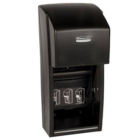 Kimberly Clark Professional Double Roll Toilet Paper Dispenser (09021), Cored or Coreless Standard Roll Compatible, Smoke (Black) in Kuwait