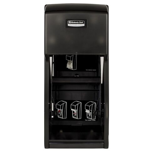 Kimberly Clark Professional Double Roll Toilet Paper Dispenser (09021), Cored or Coreless Standard Roll Compatible, Smoke (Black) in Kuwait