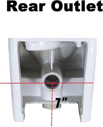 مرحاض WinZo WZ5813 بتصميم مربع مكون من قطعتين مع تدفق مزدوج 1.1/1.6 GPF P Trap جدار التفريغ للحمام، أبيض in Kuwait