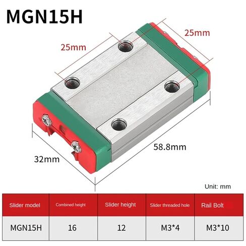 MGN15 100mm -900mm 1 * Linear Rail+1 Pcs MGN15H Guide Slide Block(850mm) in Saudi Arabia