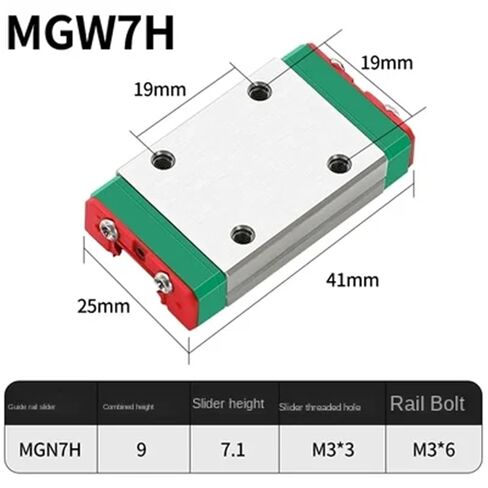 MGW7C/H 100-1000mm 1PC Miniature Linear Guide+1 Pcs Rail Block ﻿(MGW7H,200mm) in Saudi Arabia