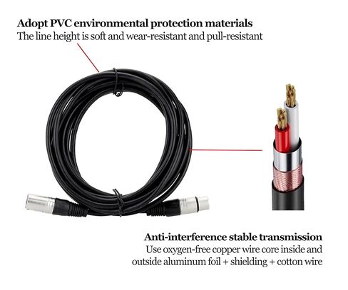 استبدال XLR 3 دبوس كابل ميكروفون ذكر وأنثى متوازن محمية كابل XLR ميكروفون كابل تمديد الصوت المتوازن كابل 3 دبوس (5FT) in Kuwait