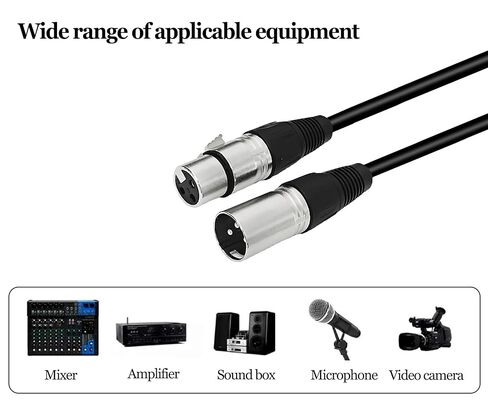 استبدال XLR 3 دبوس كابل ميكروفون ذكر وأنثى متوازن محمية كابل XLR ميكروفون كابل تمديد الصوت المتوازن كابل 3 دبوس (5FT) in Kuwait