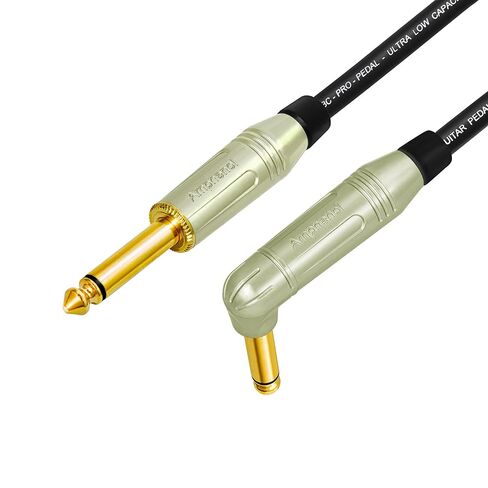 وحدتان - 5 أقدام - دواسة WBC-PRO - 22 AWG - غطاء منخفض (18pF/قدم) - درجة احترافية - تعتمد على الجرافيت - دواسة مزدوجة الحماية، وتأثيرات، ورقعة، وكابل أداة، ومقابس TS ذهبية مستقيمة بزاوية ومستقيمة من سلسلة أمفينول M in Kuwait