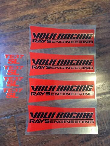 Montree Shop JDM Reflective Rays Volk Racing TE37SL Wheel Sticker Decal red Black letterDrift in Kuwait