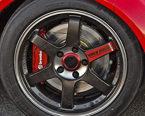 Montree Shop JDM Reflective Rays Volk Racing TE37SL Wheel Sticker Decal red Black letterDrift in Kuwait