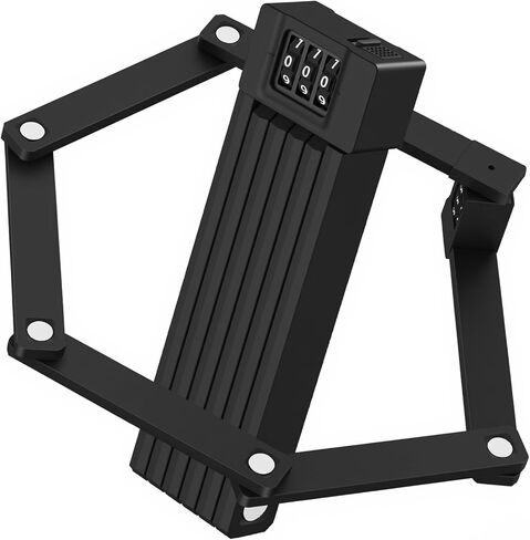 Diyife Mini Folding Bike Lock, [2.36ft/72cm] 3-Digit Combination Bicycle Lock, 360° Rotation Waterproof Anti-Theft Alloy Steel Foldable Lock with Bracket for Ebike Scooter Motorcycle in Kuwait