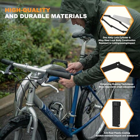 Diyife Mini Folding Bike Lock, [2.36ft/72cm] 3-Digit Combination Bicycle Lock, 360° Rotation Waterproof Anti-Theft Alloy Steel Foldable Lock with Bracket for Ebike Scooter Motorcycle in Kuwait
