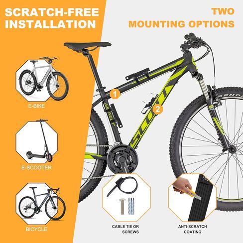 Diyife Mini Folding Bike Lock, [2.36ft/72cm] 3-Digit Combination Bicycle Lock, 360° Rotation Waterproof Anti-Theft Alloy Steel Foldable Lock with Bracket for Ebike Scooter Motorcycle in Kuwait