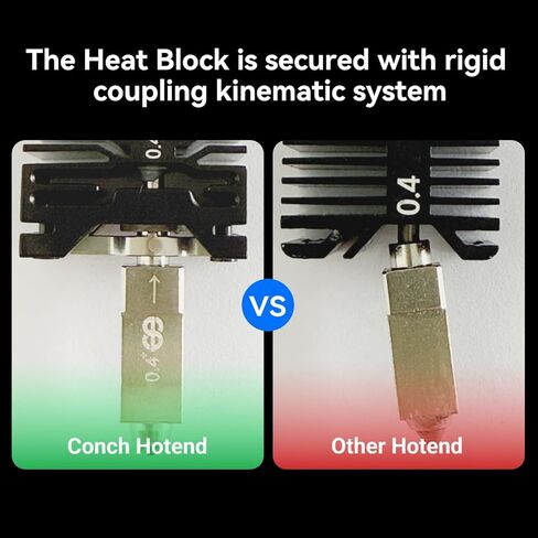 Phaetus ترقية Conch Hotend/Conch Hotend Plus EndCoat فوهة/فوهة كربيد السيليكون مع كتلة التسخين الثرمستور لـ Bambu Lab X1، X1C طابعة ثلاثية الأبعاد 0.4 مم (سلسلة X1) in Kuwait