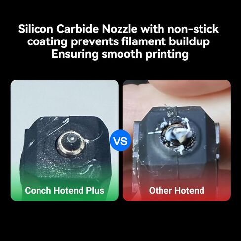 Phaetus ترقية Conch Hotend/Conch Hotend Plus EndCoat فوهة/فوهة كربيد السيليكون مع كتلة التسخين الثرمستور لـ Bambu Lab X1، X1C طابعة ثلاثية الأبعاد 0.4 مم (سلسلة X1) in Kuwait
