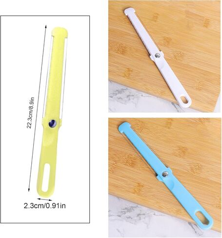 3 Pack Cheese Slicer Handheld 2 Side Wire Blade Knife Butter Cutter Peeler Spatula Cake Sausage Ham Slicing Tool for Cheddar Gruyere Raclette Mozzarella Block in Kuwait