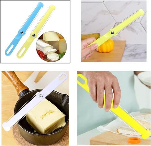 3 Pack Cheese Slicer Handheld 2 Side Wire Blade Knife Butter Cutter Peeler Spatula Cake Sausage Ham Slicing Tool for Cheddar Gruyere Raclette Mozzarella Block in Kuwait