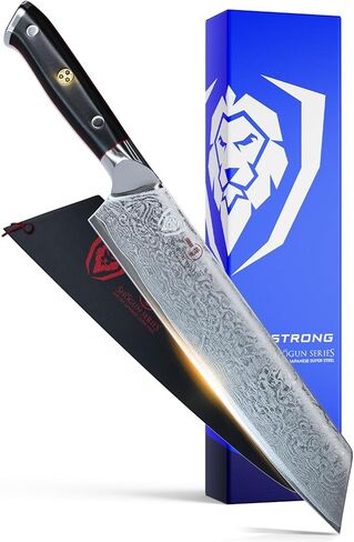 Dalstrong Kiritsuke Chef Knife - 8.5 inch - Shogun Series Elite - Damascus - Japanese AUS-10V Super Steel Kitchen Knife - Premium Black G10 Handle - Razor Sharp Knife - Chef's Knife - w/Sheath in Kuwait