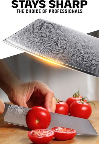 Dalstrong Kiritsuke Chef Knife - 8.5 inch - Shogun Series Elite - Damascus - Japanese AUS-10V Super Steel Kitchen Knife - Premium Black G10 Handle - Razor Sharp Knife - Chef's Knife - w/Sheath in Kuwait