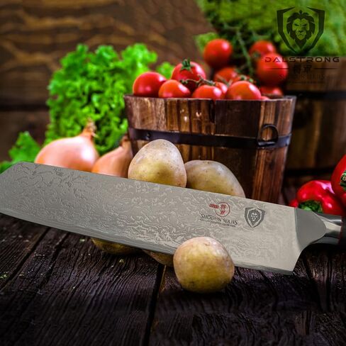 Dalstrong Kiritsuke Chef Knife - 8.5 inch - Shogun Series Elite - Damascus - Japanese AUS-10V Super Steel Kitchen Knife - Premium Black G10 Handle - Razor Sharp Knife - Chef's Knife - w/Sheath in Kuwait