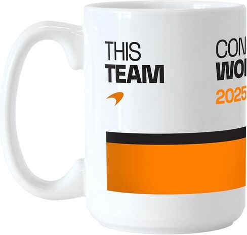 Logo Brands McLaren Formula 1 Team Constructors' Champions This Team 15 oz Sublimated Mug – Straight Walls with Classic C-Shape Handle – Durable Everyday Coffee Mug in Saudi Arabia