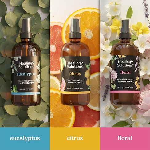 Healing Solutions Aromatherapy Shower Spray, Citrus, 4oz, Therapeutic Grade Essential Oils, Made in the USA, At Home Spa Experience in Kuwait