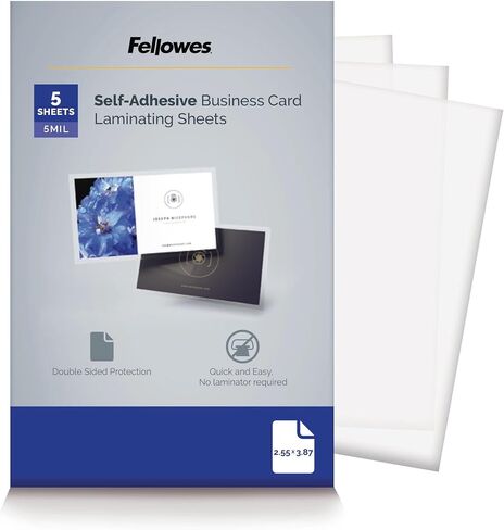 Fellowes Self-Adhesive Laminating Pouches, Business Card, 5 Mil, 5pk in Kuwait