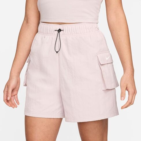 Nike Sportswear Essential Women's Woven High-Rise Shorts (Platinum Violet/Sail, DM6247-019) Size X-Small in Kuwait