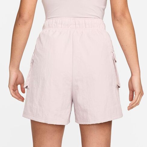 Nike Sportswear Essential Women's Woven High-Rise Shorts (Platinum Violet/Sail, DM6247-019) Size X-Small in Kuwait