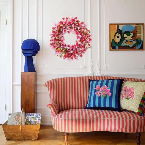 Bibelot Valentine's Day Wreath, 2 Pack 12 Inch Valentines Day Wreaths for Front Door, Romantic Pink & Red Heart Berry Forsythia Flowers for Wedding Anniversary Holiday Decorations in Saudi Arabia