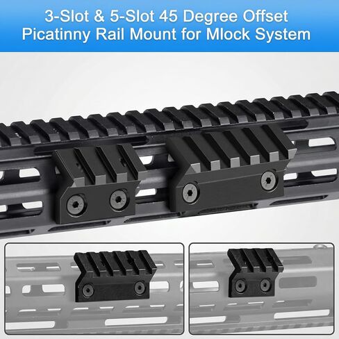 Gotical Standard M-LOK 45 Degree Offset Accessories Weaver Mount 5 Slots Offset Accessories in Saudi Arabia
