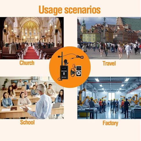 Retekess T130P Factory Tour Guide System,Upgraded Noise Reduction,Church Translation System,Tour Guide Headsets for Plant,School (2 Transmitter 30 Receivers 30 Headphones) in Kuwait