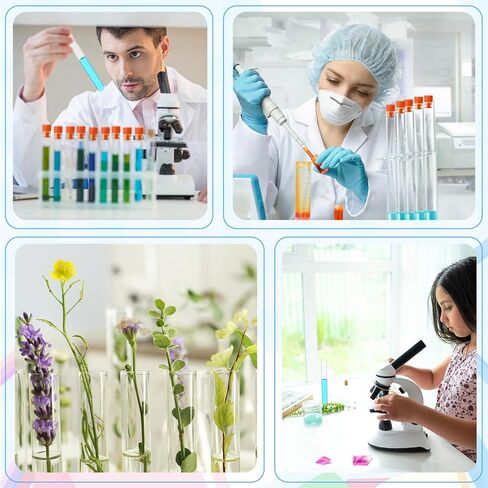 50 Pake 8 ml Clear Test Tubes with Caps 12x100mm Plastic Vials Test Tubes for Scientific Experiments Halloween Christmas Scientific Themed Birthday Party Supplies Candy Storage (Orange) in Saudi Arabia