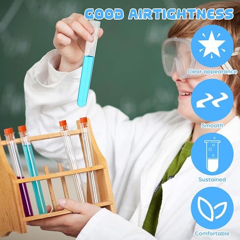 50 Pake 8 ml Clear Test Tubes with Caps 12x100mm Plastic Vials Test Tubes for Scientific Experiments Halloween Christmas Scientific Themed Birthday Party Supplies Candy Storage (Orange) in Saudi Arabia