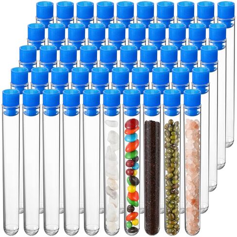 50 Pake 8 ml Clear Test Tubes with Caps 12x100mm Plastic Vials Test Tubes for Scientific Experiments Halloween Christmas Scientific Themed Birthday Party Supplies Candy Storage (Orange) in Saudi Arabia