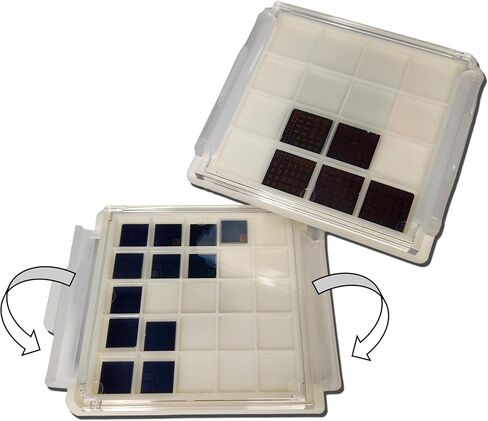 Chip Tray by PYBLab : Snap Lock & Release WafflePack/Die/Device Tray Without Clips - 4 inch (100 mm x 100 mm) (9 Pockets) in Saudi Arabia