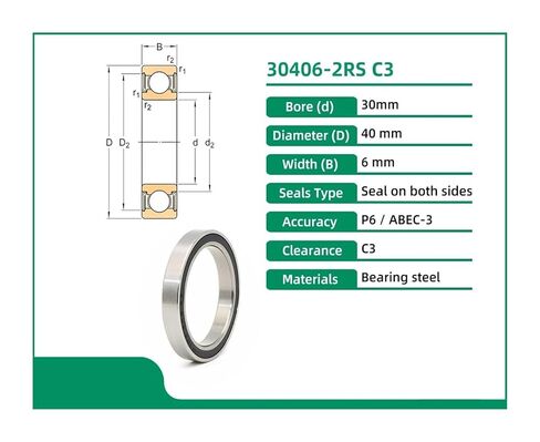 4PCS 30406-2RS 30x40x6 MR30406-2RS Bearing 30 * 40 * 6 Bearing MH3040H6-2RS Thin Wall Bearing Shielding Ball Bearing in Kuwait
