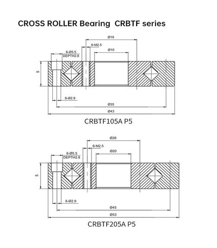 1 قطعة CRBTF405A P5 40x73x5 مللي متر رقيقة الجدار عبر الأسطوانة تحمل روبوت محامل مشتركة in Kuwait