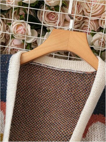 Milumia Women's Floral Knit Long Cardigan Sweaters Open Front Sweater Jackets Fall Outerwear in Saudi Arabia