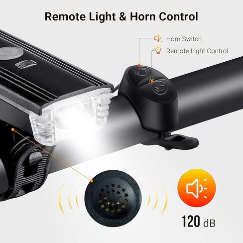 Bike Light Set, USB Rechargeable 1000 Lumen LED Bicycle Headlight and Taillight, Waterproof Bright Cycle Lights with 4 Lighting Modes, Easy Mount Front Cycling Light for Any Bikes in Kuwait